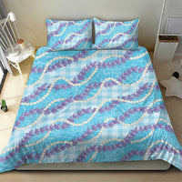 Blue Hawaii Palaka Honohono Pikake Bedding Set Hawaiian Orchid Lei Polynesian Pattern LT14 - Polynesian Pride