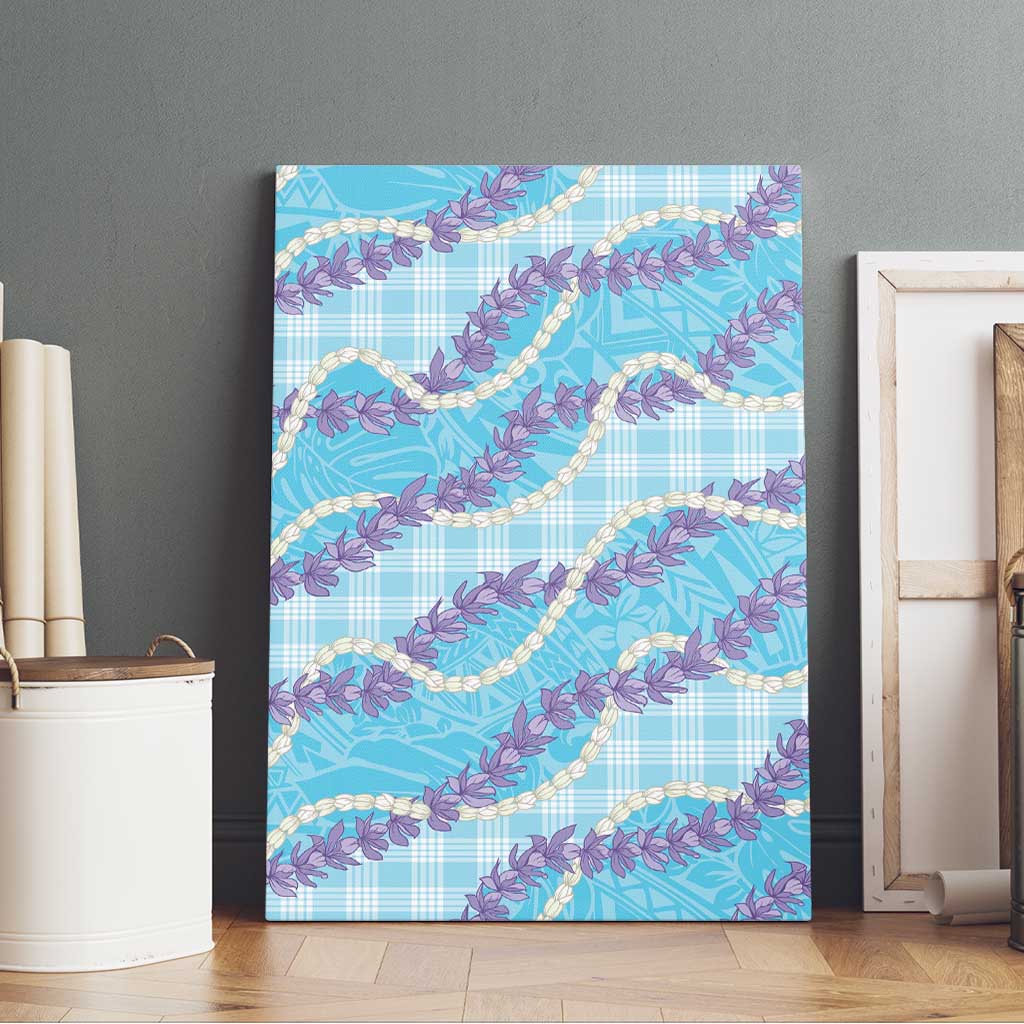 Blue Hawaii Palaka Honohono Pikake Canvas Wall Art Hawaiian Orchid Lei Polynesian Pattern LT14 - Polynesian Pride