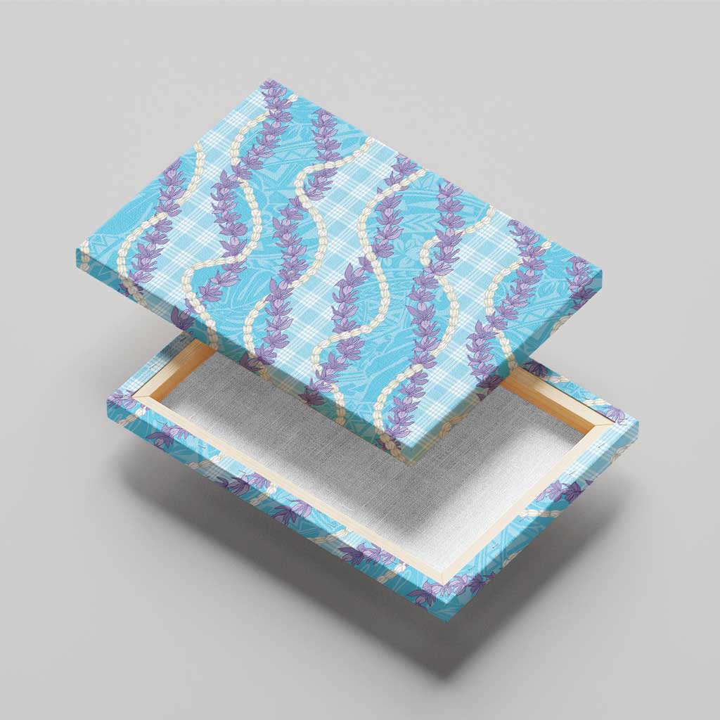 Blue Hawaii Palaka Honohono Pikake Canvas Wall Art Hawaiian Orchid Lei Polynesian Pattern LT14 - Polynesian Pride