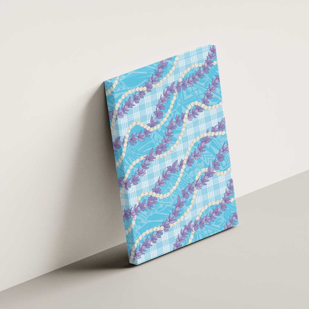 Blue Hawaii Palaka Honohono Pikake Canvas Wall Art Hawaiian Orchid Lei Polynesian Pattern LT14 - Polynesian Pride