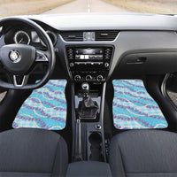 Blue Hawaii Palaka Honohono Pikake Car Mats Hawaiian Orchid Lei Polynesian Pattern LT14 Set 2pcs - Front Blue - Polynesian Pride