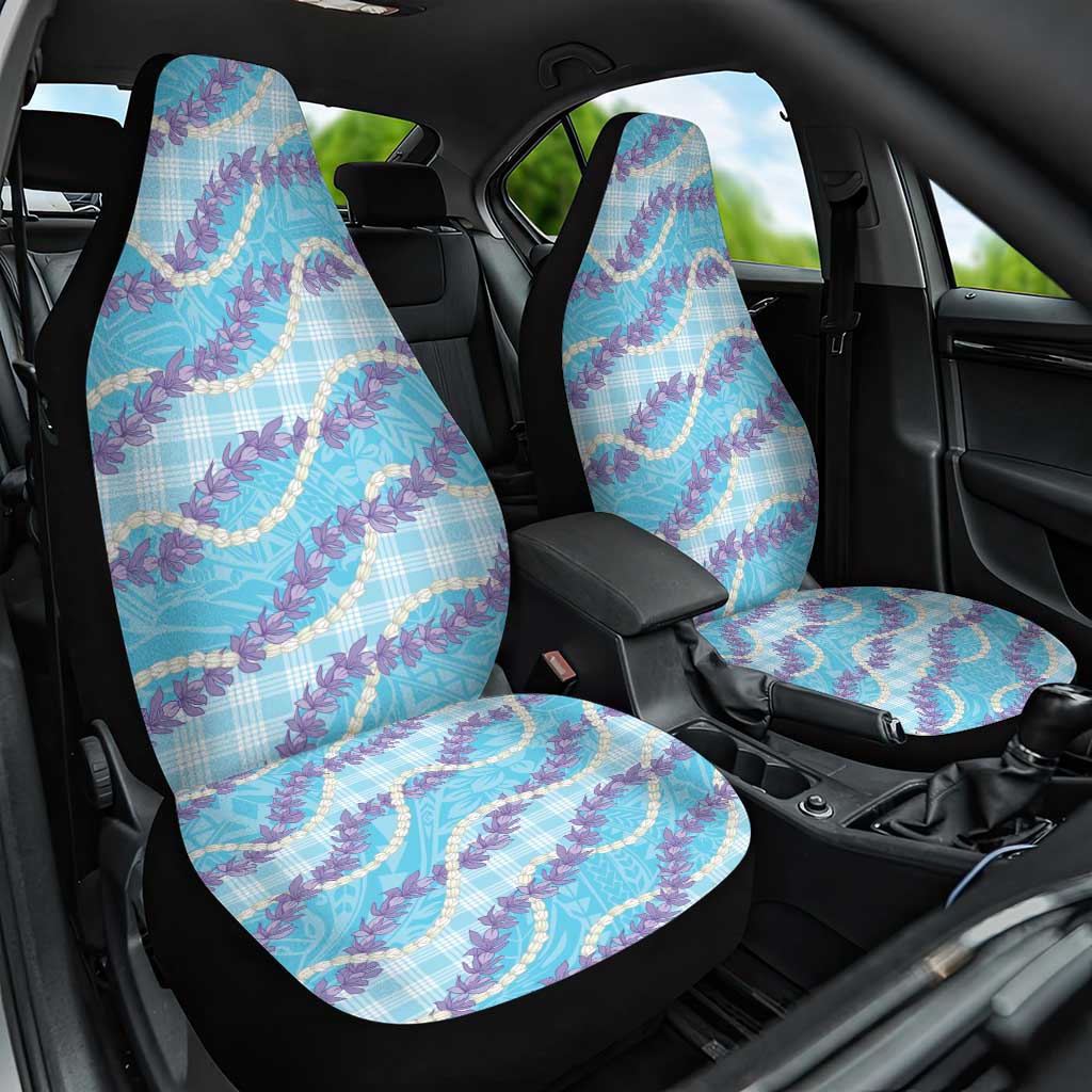 Blue Hawaii Palaka Honohono Pikake Car Seat Cover Hawaiian Orchid Lei Polynesian Pattern LT14 One Size Blue - Polynesian Pride