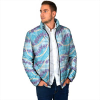 Blue Hawaii Palaka Honohono Pikake Padded Jacket Hawaiian Orchid Lei Polynesian Pattern LT14 - Polynesian Pride