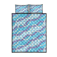 Blue Hawaii Palaka Honohono Pikake Quilt Bed Set Hawaiian Orchid Lei Polynesian Pattern LT14 - Polynesian Pride