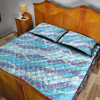 Blue Hawaii Palaka Honohono Pikake Quilt Bed Set Hawaiian Orchid Lei Polynesian Pattern LT14 - Polynesian Pride