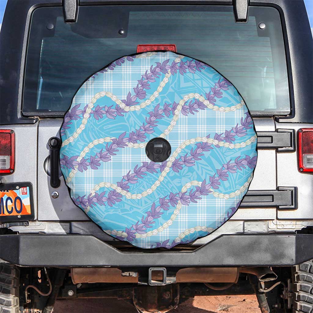 Blue Hawaii Palaka Honohono Pikake Spare Tire Cover Hawaiian Orchid Lei Polynesian Pattern LT14 Blue - Polynesian Pride