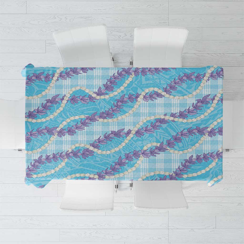 Blue Hawaii Palaka Honohono Pikake Tablecloth Hawaiian Orchid Lei Polynesian Pattern LT14 Blue - Polynesian Pride