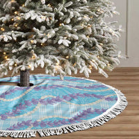 Blue Hawaii Palaka Honohono Pikake Tree Skirt Hawaiian Orchid Lei Polynesian Pattern LT14 - Polynesian Pride