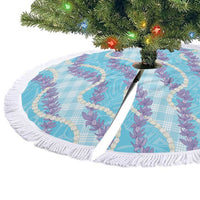Blue Hawaii Palaka Honohono Pikake Tree Skirt Hawaiian Orchid Lei Polynesian Pattern LT14 - Polynesian Pride