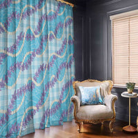 Blue Hawaii Palaka Honohono Pikake Window Curtain Hawaiian Orchid Lei Polynesian Pattern LT14 - Polynesian Pride
