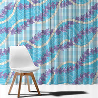 Blue Hawaii Palaka Honohono Pikake Window Curtain Hawaiian Orchid Lei Polynesian Pattern LT14 - Polynesian Pride