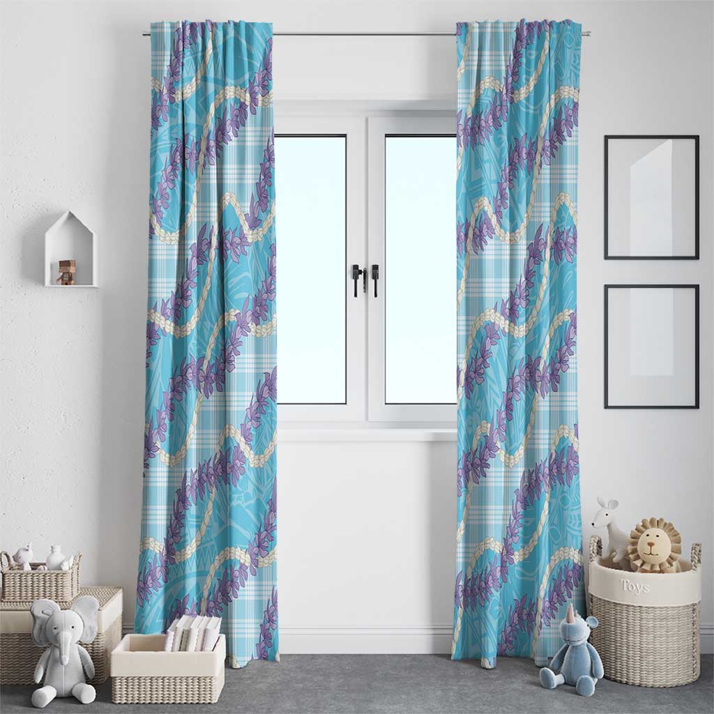 Blue Hawaii Palaka Honohono Pikake Window Curtain Hawaiian Orchid Lei Polynesian Pattern LT14 - Polynesian Pride