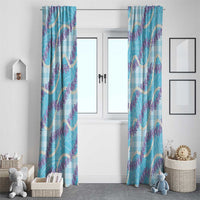 Blue Hawaii Palaka Honohono Pikake Window Curtain Hawaiian Orchid Lei Polynesian Pattern LT14 - Polynesian Pride