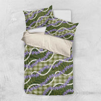 Green Hawaii Palaka Honohono Pikake Bedding Set Hawaiian Orchid Lei Polynesian Pattern LT14 US Twin 172cm x 218cm Green - Polynesian Pride