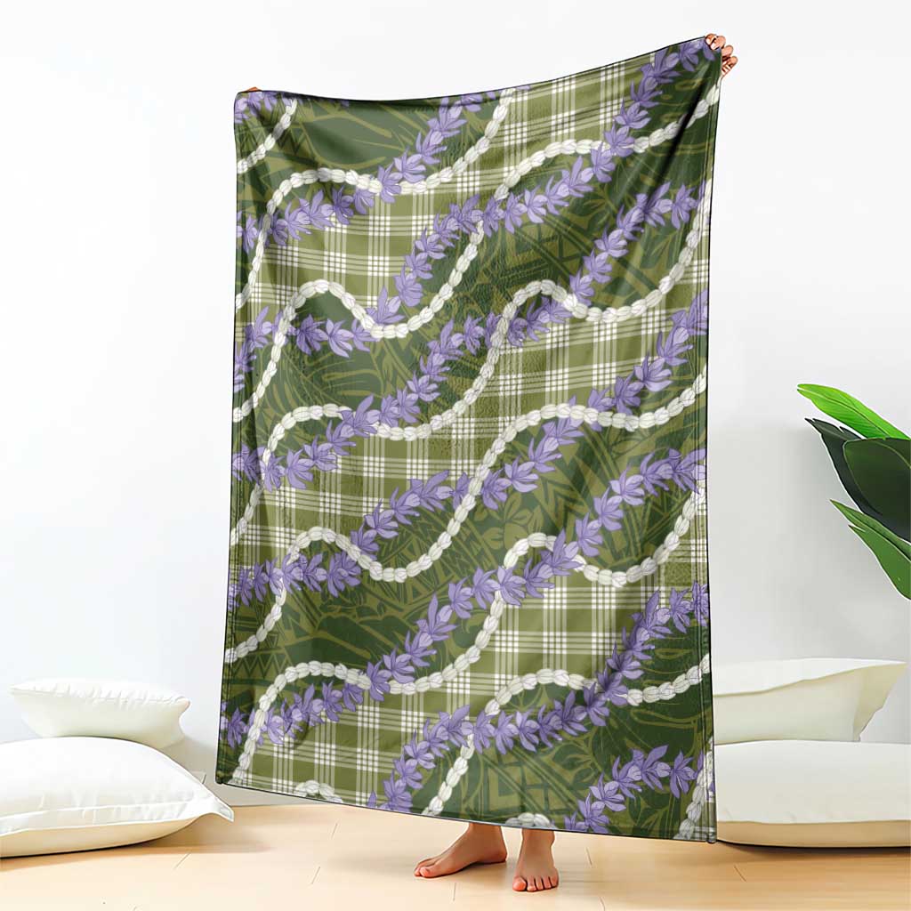 Green Hawaii Palaka Honohono Pikake Blanket Hawaiian Orchid Lei Polynesian Pattern LT14 - Polynesian Pride