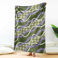 Green Hawaii Palaka Honohono Pikake Blanket Hawaiian Orchid Lei Polynesian Pattern LT14 - Polynesian Pride