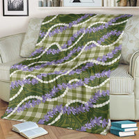 Green Hawaii Palaka Honohono Pikake Blanket Hawaiian Orchid Lei Polynesian Pattern LT14 - Polynesian Pride