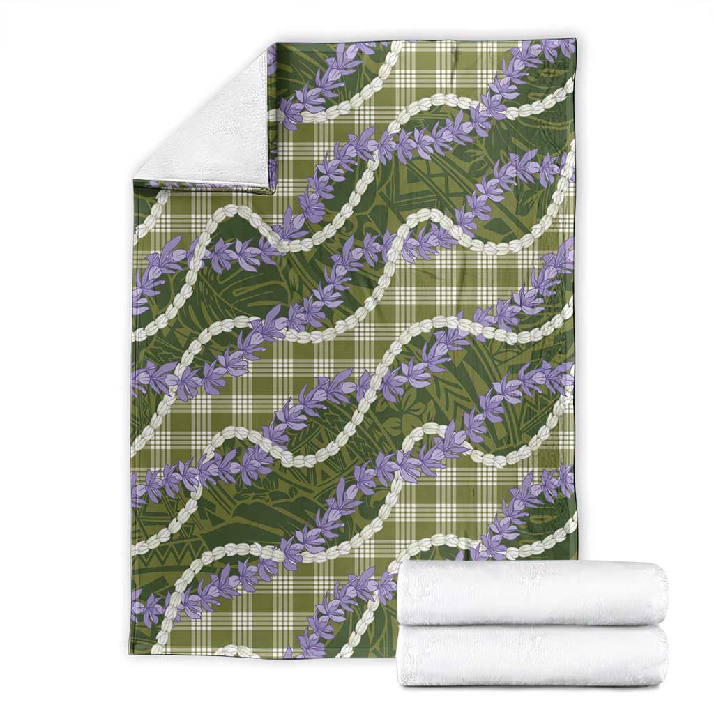 Green Hawaii Palaka Honohono Pikake Blanket Hawaiian Orchid Lei Polynesian Pattern LT14 - Polynesian Pride