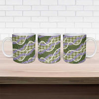 Green Hawaii Palaka Honohono Pikake Ceramic Mug Hawaiian Orchid Lei Polynesian Pattern LT14 - Polynesian Pride