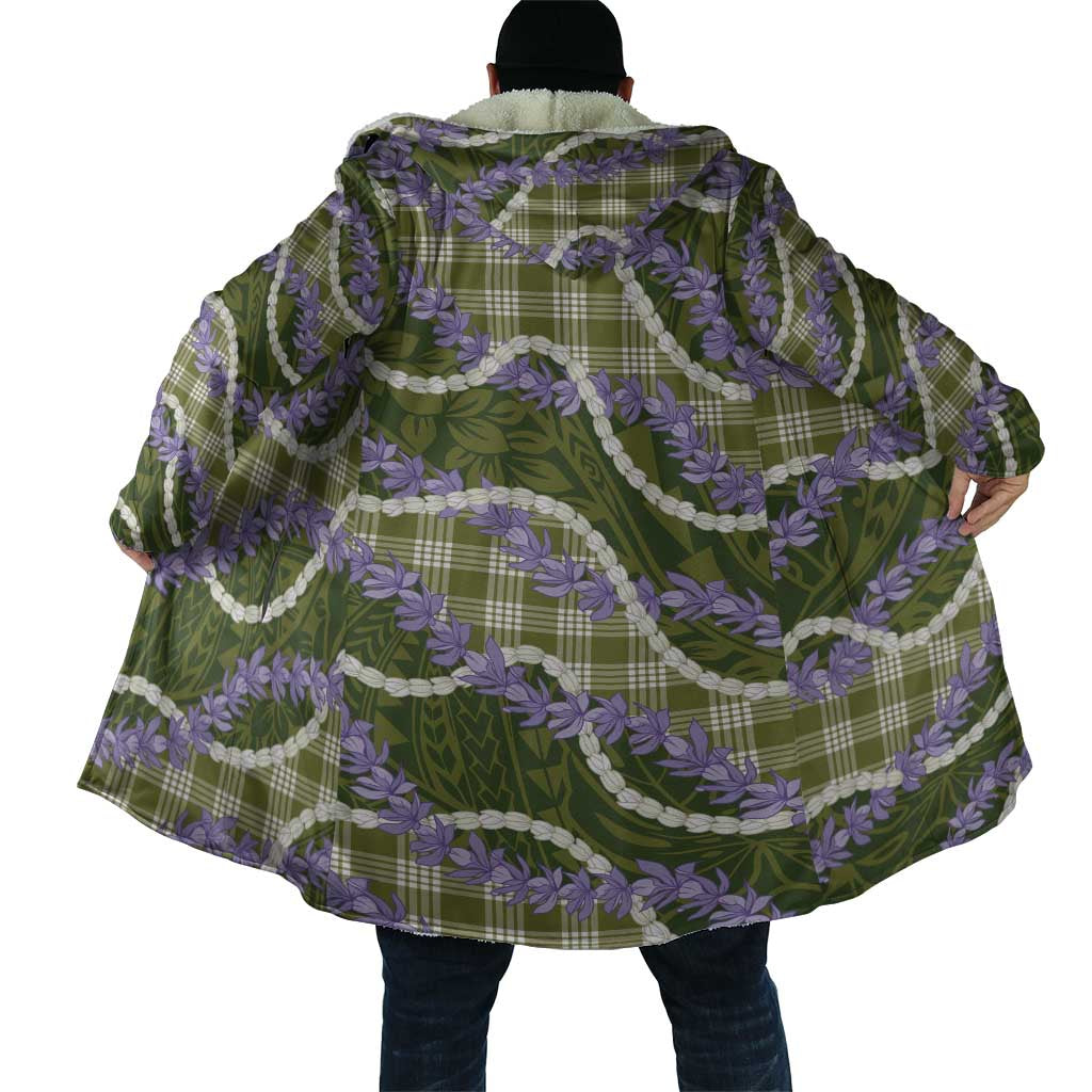 Green Hawaii Palaka Honohono Pikake Cloak Hawaiian Orchid Lei Polynesian Pattern LT14 - Polynesian Pride
