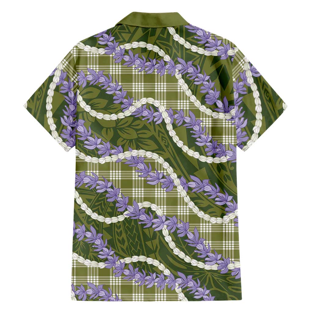 Green Hawaii Palaka Honohono Pikake Hawaiian Shirt Hawaiian Orchid Lei Polynesian Pattern LT14 - Polynesian Pride