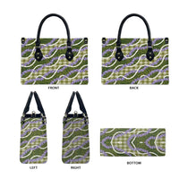 Green Hawaii Palaka Honohono Pikake Leather Bag Hawaiian Orchid Lei Polynesian Pattern LT14 - Polynesian Pride