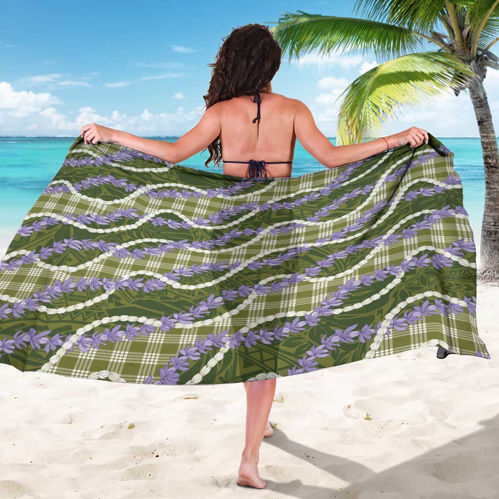 Green Hawaii Palaka Honohono Pikake Sarong Hawaiian Orchid Lei Polynesian Pattern LT14 - Polynesian Pride