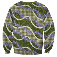 Green Hawaii Palaka Honohono Pikake Sweatshirt Hawaiian Orchid Lei Polynesian Pattern LT14 - Polynesian Pride