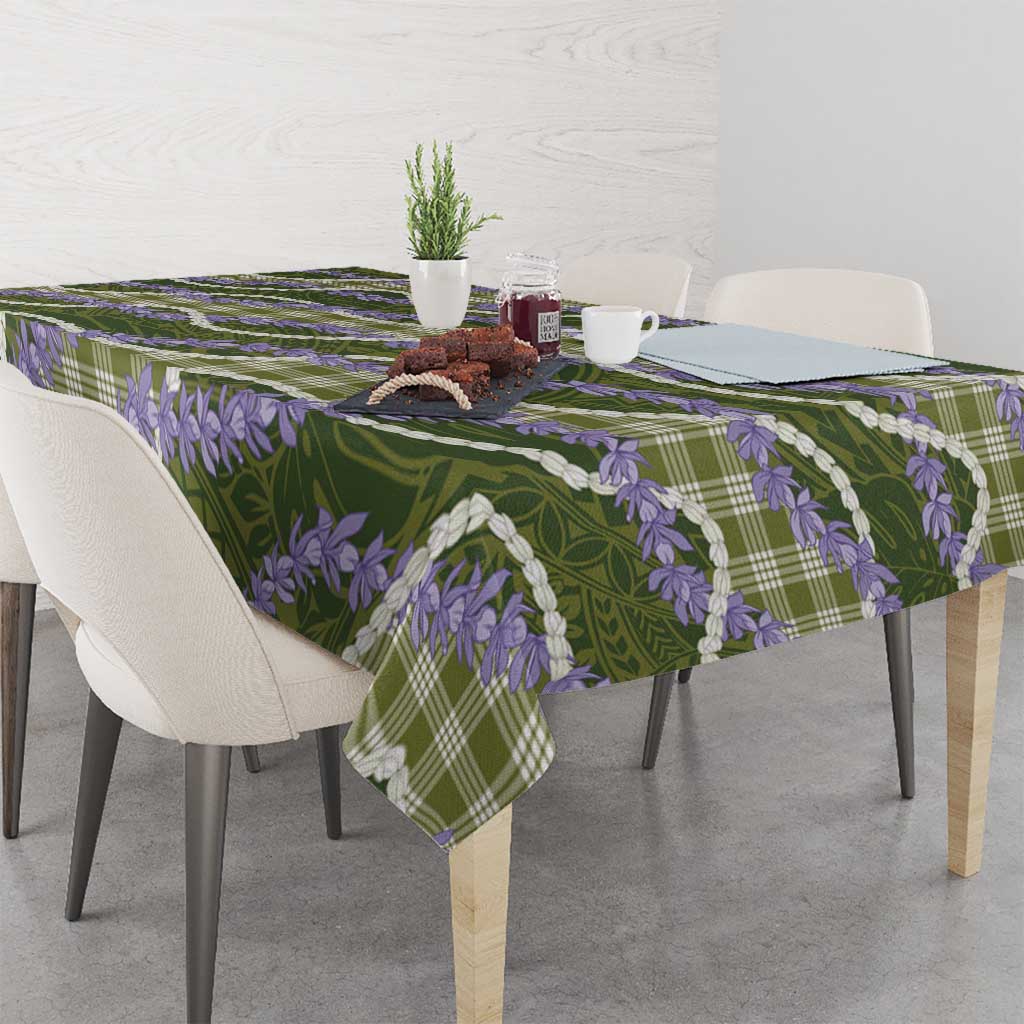 Green Hawaii Palaka Honohono Pikake Tablecloth Hawaiian Orchid Lei Polynesian Pattern LT14 - Polynesian Pride