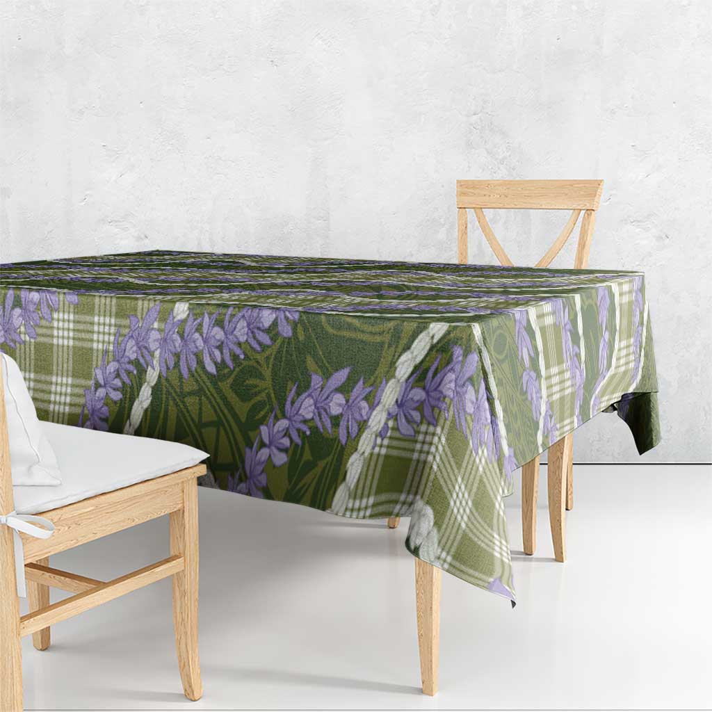 Green Hawaii Palaka Honohono Pikake Tablecloth Hawaiian Orchid Lei Polynesian Pattern LT14 - Polynesian Pride