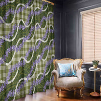 Green Hawaii Palaka Honohono Pikake Window Curtain Hawaiian Orchid Lei Polynesian Pattern LT14 - Polynesian Pride