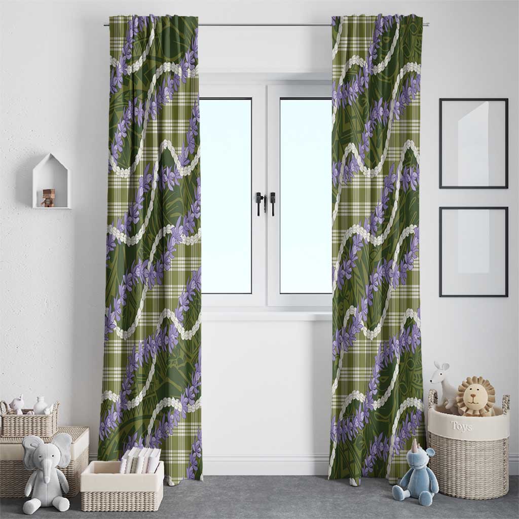 Green Hawaii Palaka Honohono Pikake Window Curtain Hawaiian Orchid Lei Polynesian Pattern LT14 - Polynesian Pride