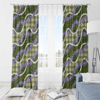 Green Hawaii Palaka Honohono Pikake Window Curtain Hawaiian Orchid Lei Polynesian Pattern LT14 - Polynesian Pride