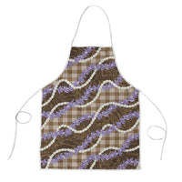 Brown Hawaii Palaka Honohono Pikake Apron Hawaiian Orchid Lei Polynesian Pattern LT14 Brown - Polynesian Pride