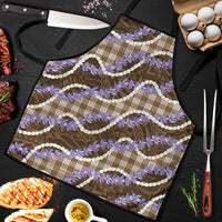 Brown Hawaii Palaka Honohono Pikake Apron Hawaiian Orchid Lei Polynesian Pattern LT14 Brown - Polynesian Pride