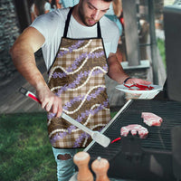 Brown Hawaii Palaka Honohono Pikake Apron Hawaiian Orchid Lei Polynesian Pattern LT14 - Polynesian Pride