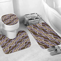 Brown Hawaii Palaka Honohono Pikake Bathroom Set Hawaiian Orchid Lei Polynesian Pattern LT14 Mat Set Only (3 pcs) One Size Brown - Polynesian Pride