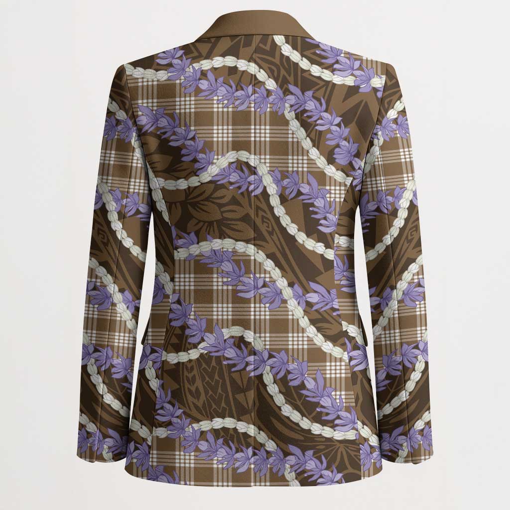 Brown Hawaii Palaka Honohono Pikake Blazer Hawaiian Orchid Lei Polynesian Pattern LT14 - Polynesian Pride