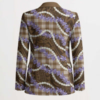 Brown Hawaii Palaka Honohono Pikake Blazer Hawaiian Orchid Lei Polynesian Pattern LT14 - Polynesian Pride