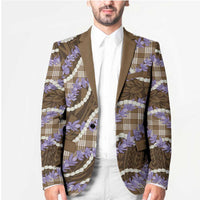 Brown Hawaii Palaka Honohono Pikake Blazer Hawaiian Orchid Lei Polynesian Pattern LT14 - Polynesian Pride