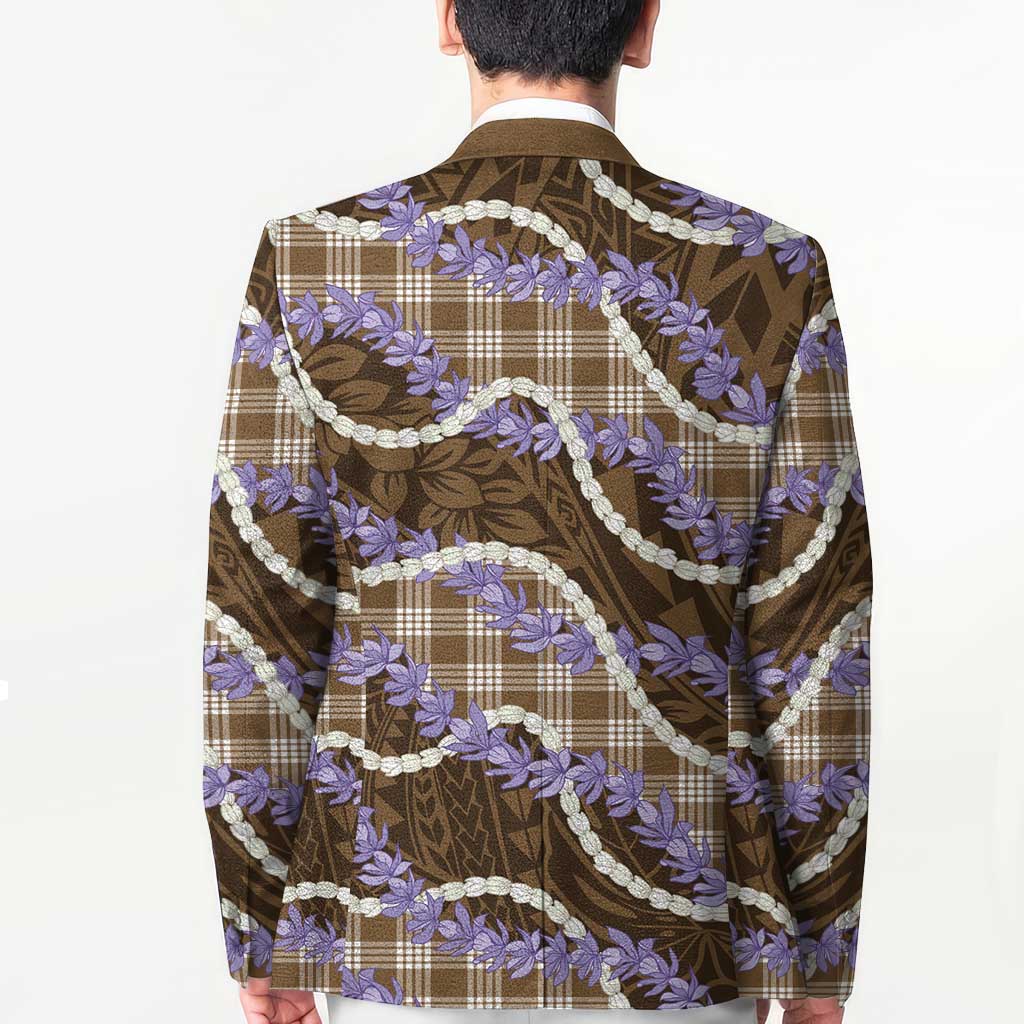 Brown Hawaii Palaka Honohono Pikake Blazer Hawaiian Orchid Lei Polynesian Pattern LT14 - Polynesian Pride