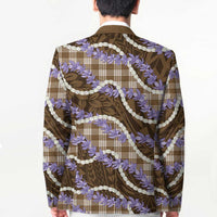 Brown Hawaii Palaka Honohono Pikake Blazer Hawaiian Orchid Lei Polynesian Pattern LT14 - Polynesian Pride