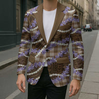 Brown Hawaii Palaka Honohono Pikake Blazer Hawaiian Orchid Lei Polynesian Pattern LT14 - Polynesian Pride