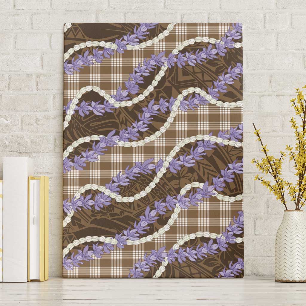Brown Hawaii Palaka Honohono Pikake Canvas Wall Art Hawaiian Orchid Lei Polynesian Pattern LT14 Without Frame Brown - Polynesian Pride