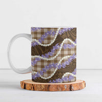 Brown Hawaii Palaka Honohono Pikake Ceramic Mug Hawaiian Orchid Lei Polynesian Pattern LT14 Brown - Polynesian Pride