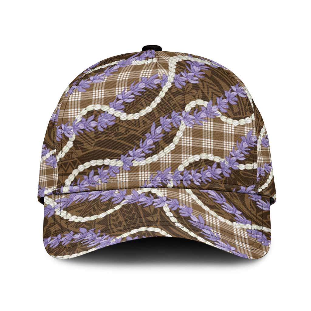 Brown Hawaii Palaka Honohono Pikake Classic Cap Hawaiian Orchid Lei Polynesian Pattern LT14 Universal Fit Brown - Polynesian Pride