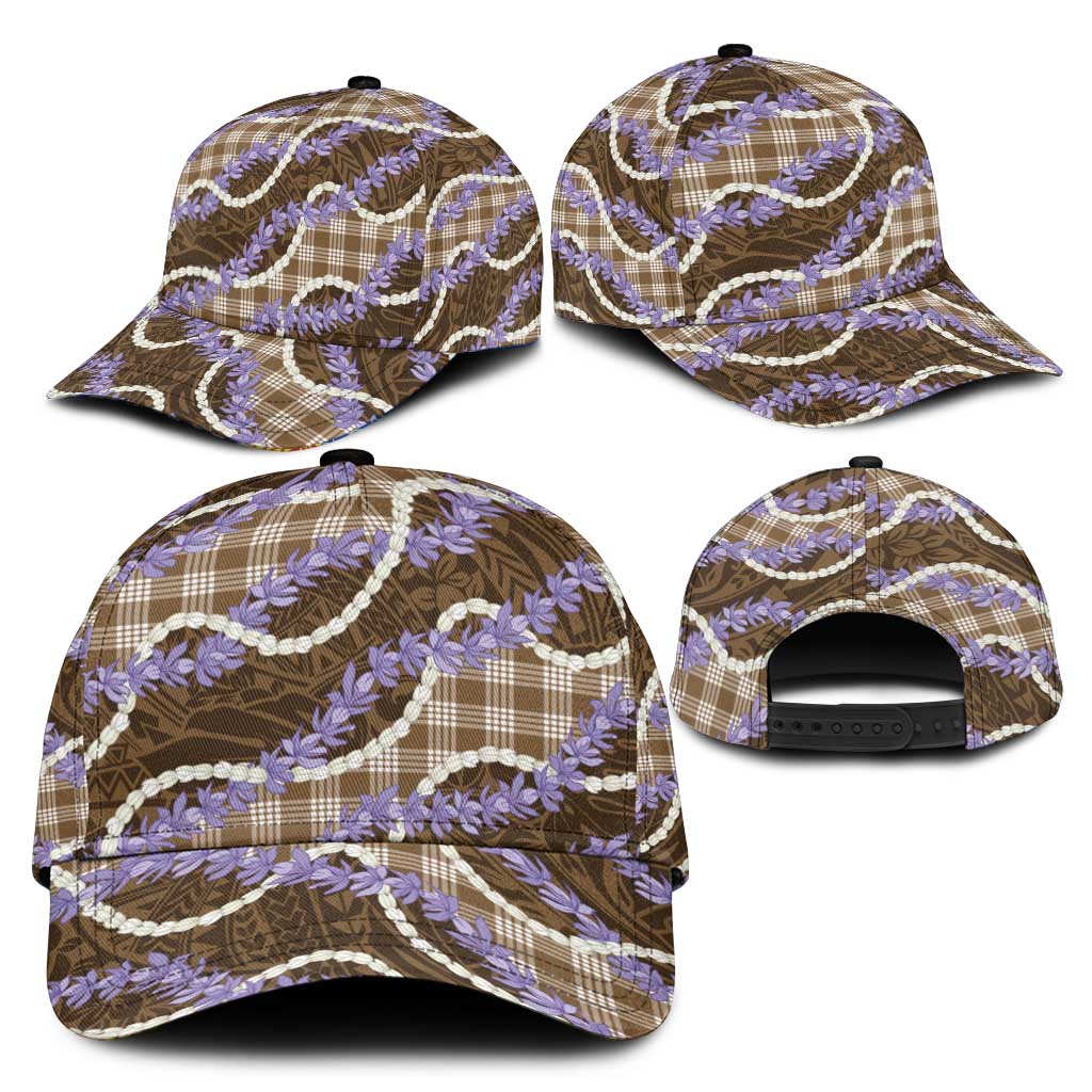 Brown Hawaii Palaka Honohono Pikake Classic Cap Hawaiian Orchid Lei Polynesian Pattern LT14 - Polynesian Pride