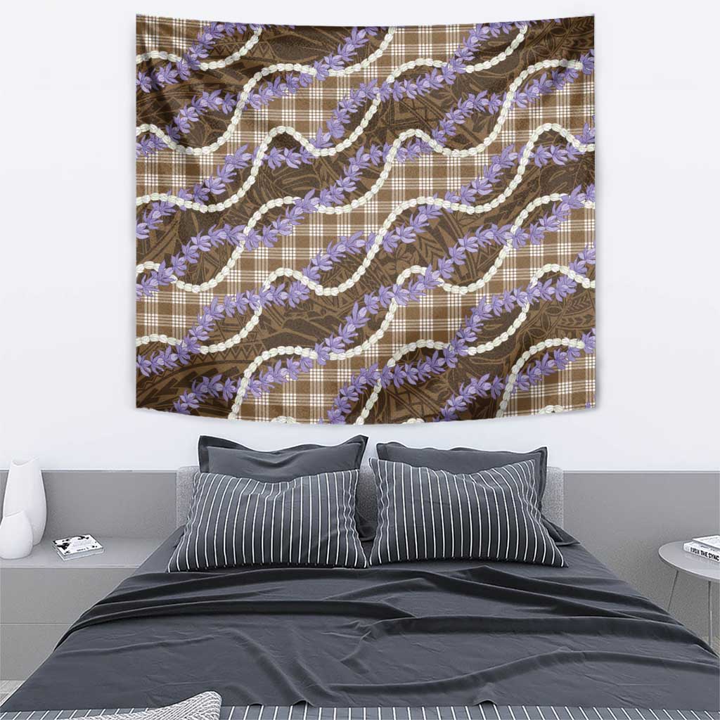 Brown Hawaii Palaka Honohono Pikake Tapestry Hawaiian Orchid Lei Polynesian Pattern LT14 - Polynesian Pride