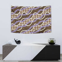 Brown Hawaii Palaka Honohono Pikake Tapestry Hawaiian Orchid Lei Polynesian Pattern LT14 - Polynesian Pride