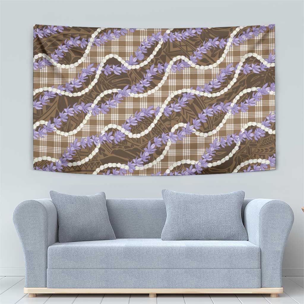 Brown Hawaii Palaka Honohono Pikake Tapestry Hawaiian Orchid Lei Polynesian Pattern LT14 - Polynesian Pride